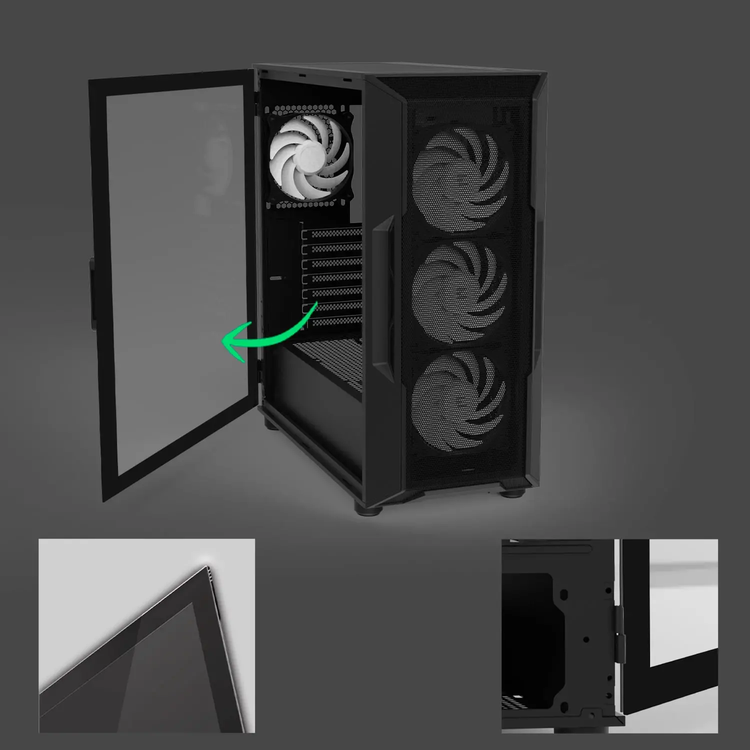 Zalman кутия Case ATX - I3 NEO V2 Black - RGB, Mesh - image 17