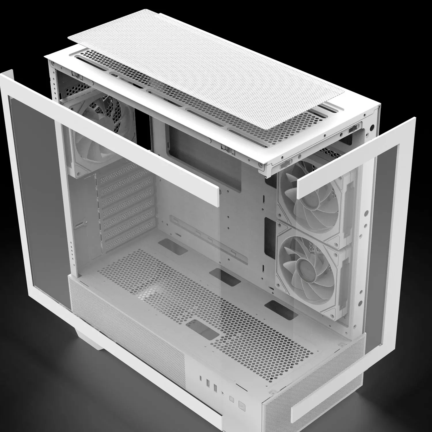 Zalman кутия Case ATX - Chronix WHITE V2 - 3 x 120 mm A-RGB, USB-C, Tempered Glass - image 11