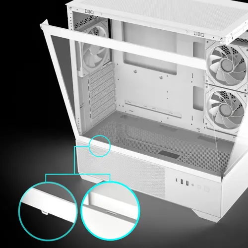 Zalman кутия Case ATX - Chronix WHITE V2 - 3 x 120 mm A-RGB, USB-C, Tempered Glass - image 13