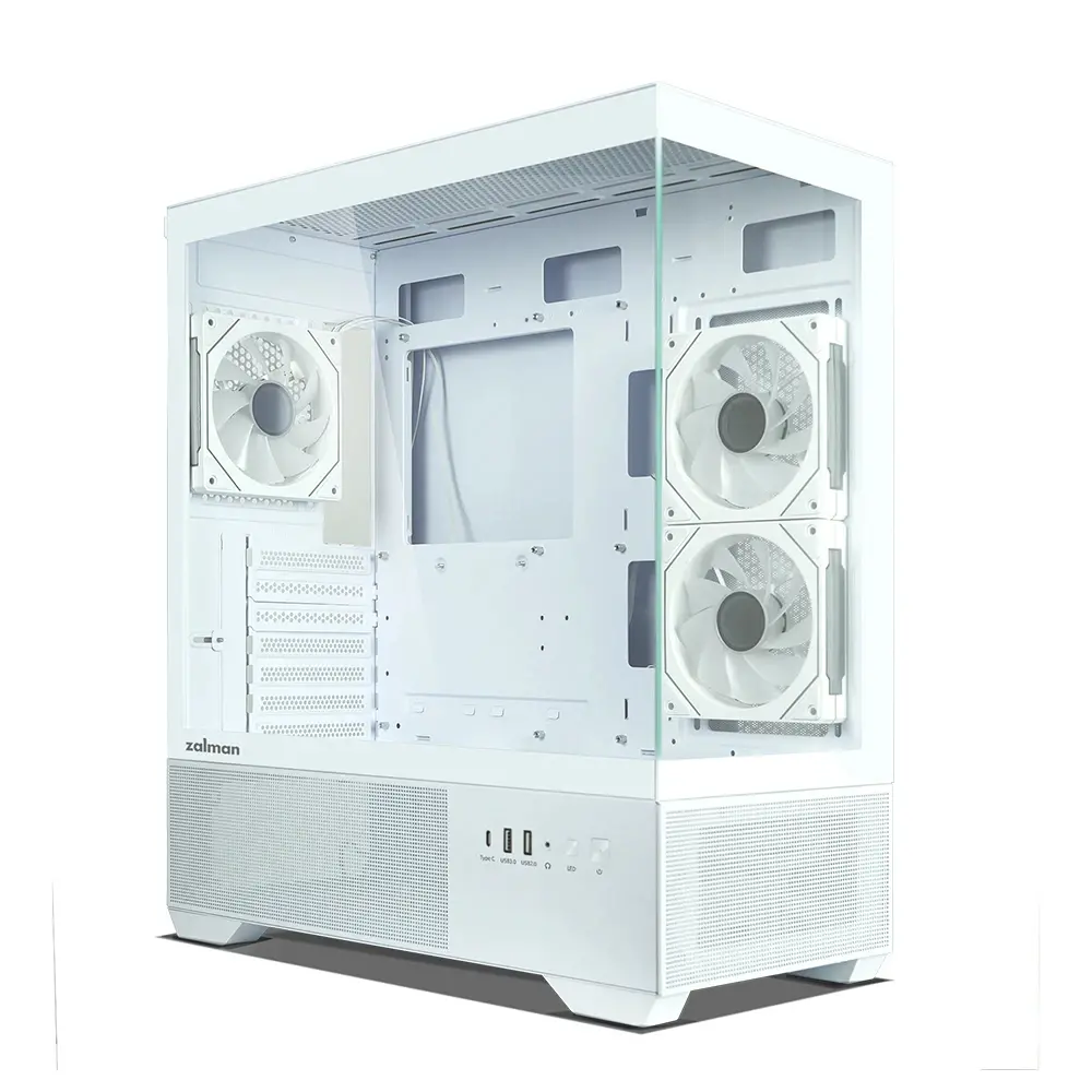 Zalman кутия Case ATX - Chronix WHITE V2 - 3 x 120 mm A-RGB, USB-C, Tempered Glass - image 4