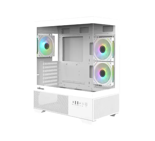 Zalman carcasă Case ATX - Chronix WHITE V2 - 3 x 120 mm A-RGB, USB-C, Tempered Glass