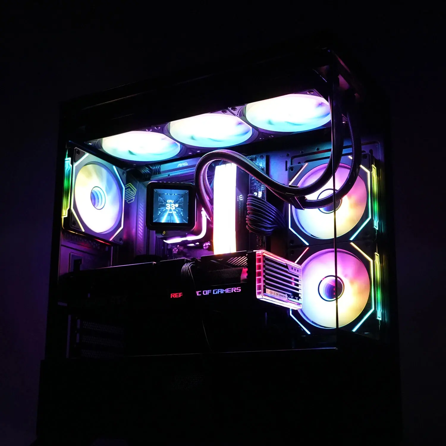Zalman кутия Case ATX - Chronix BLACK V2 - 3 x 120 mm A-RGB, USB-C, Tempered Glass - image 10