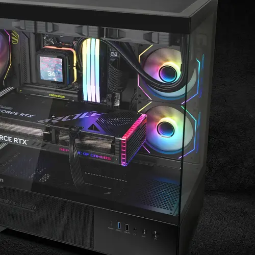 Zalman кутия Case ATX - Chronix BLACK V2 - 3 x 120 mm A-RGB, USB-C, Tempered Glass - image 11