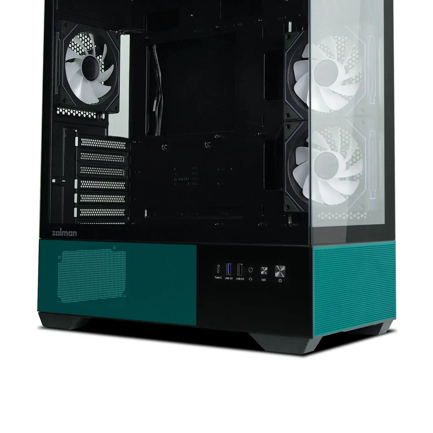 Zalman кутия Case ATX - Chronix BLACK V2 - 3 x 120 mm A-RGB, USB-C, Tempered Glass - image 16