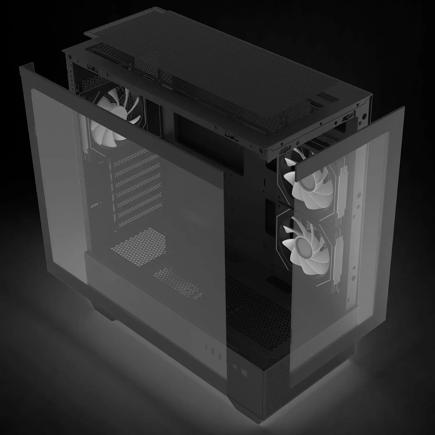Zalman кутия Case ATX - Chronix BLACK V2 - 3 x 120 mm A-RGB, USB-C, Tempered Glass - image 17