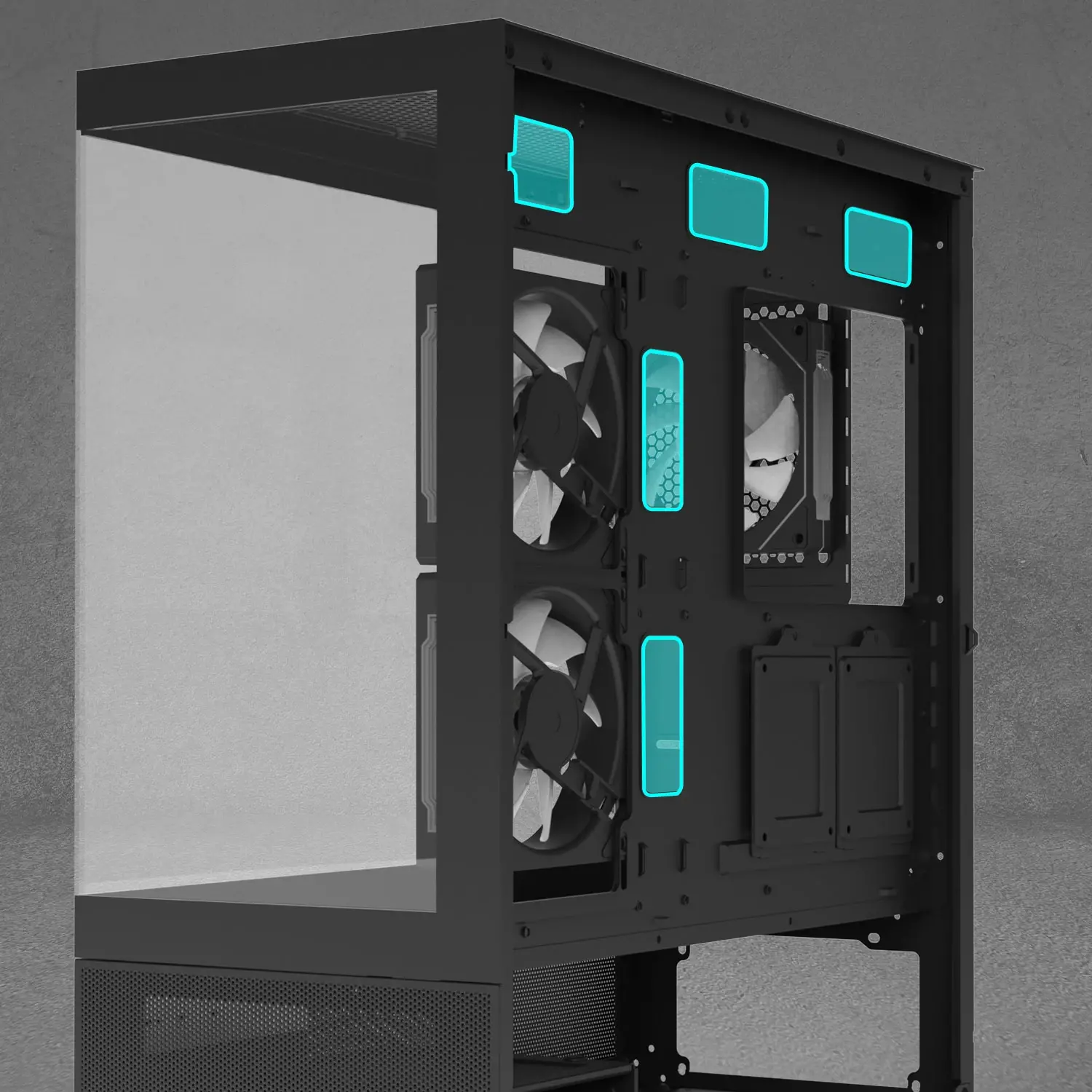 Zalman кутия Case ATX - Chronix BLACK V2 - 3 x 120 mm A-RGB, USB-C, Tempered Glass - image 21
