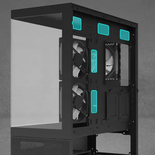 Zalman кутия Case ATX - Chronix BLACK V2 - 3 x 120 mm A-RGB, USB-C, Tempered Glass - image 21