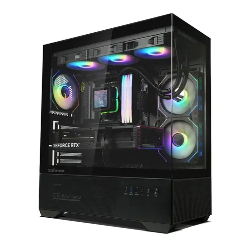 Zalman кутия Case ATX - Chronix BLACK V2 - 3 x 120 mm A-RGB, USB-C, Tempered Glass - image 4