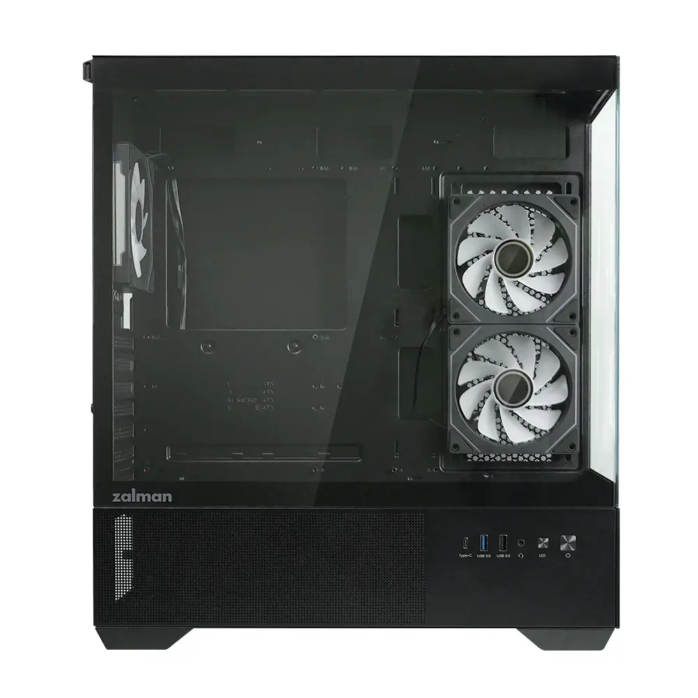 Zalman кутия Case ATX - Chronix BLACK V2 - 3 x 120 mm A-RGB, USB-C, Tempered Glass - image 8