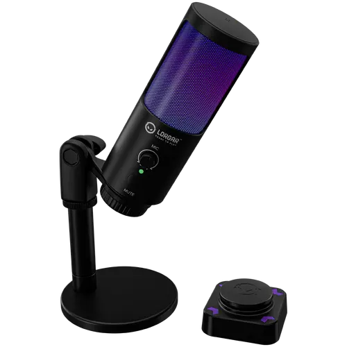 LORGAR SMP40, RGB Microphone with external mute button and metal stand, Black - image 2