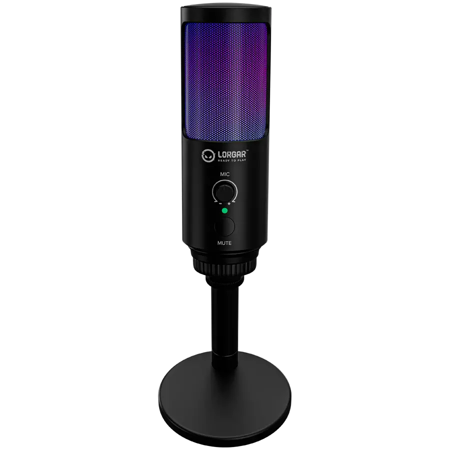 LORGAR SMP40, RGB Microphone with external mute button and metal stand, Black - image 5