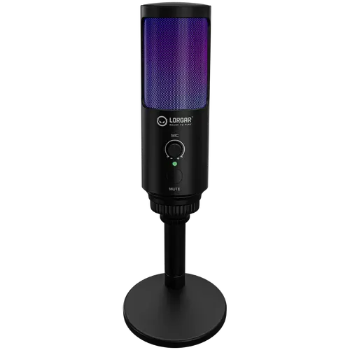 LORGAR SMP40, RGB Microphone with external mute button and metal stand, Black - image 5