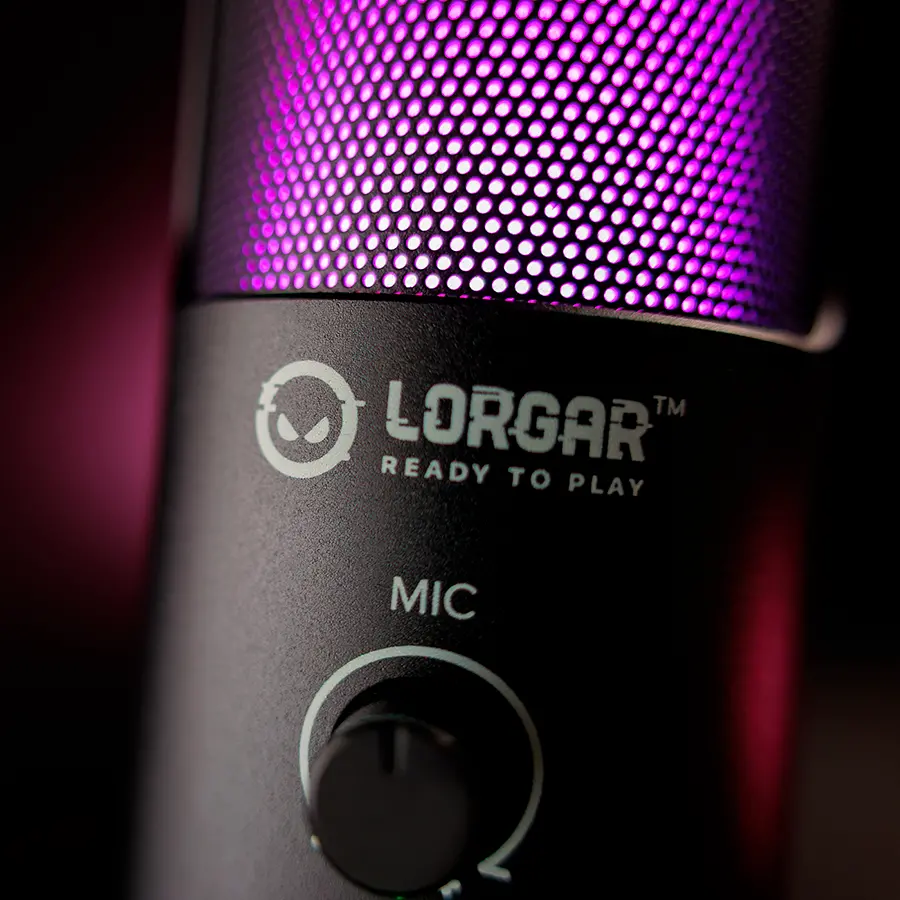 LORGAR SMP40, RGB Microphone with external mute button and metal stand, Black - image 7