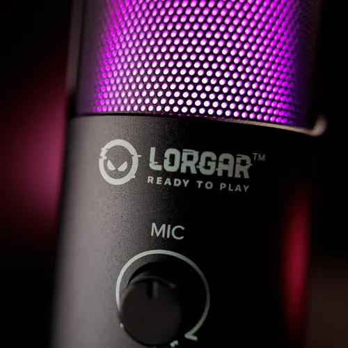 LORGAR SMP40, RGB Microphone with external mute button and metal stand, Black - image 7