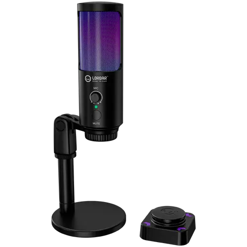 LORGAR SMP40, microfon RGB cu buton de mute extern și suport metalic, negru - 1