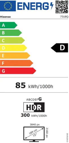 Телевизор, Hisense 75" U8Q, 4K Ultra HD 3840x2160, Mini Led Pro, FALD, Quantum Dot, 165Hz, IPS, HDR 10+, HLG, Dolby Vision IQ, Dolby Atmos, Smart TV,Light Sensor,WiFi 5GHz, WiFi Direct, BT, Anyview Cast, 3xHDMI, 2xUSB, LAN, CI+, DVB-T2/C/S2, Black - image 4