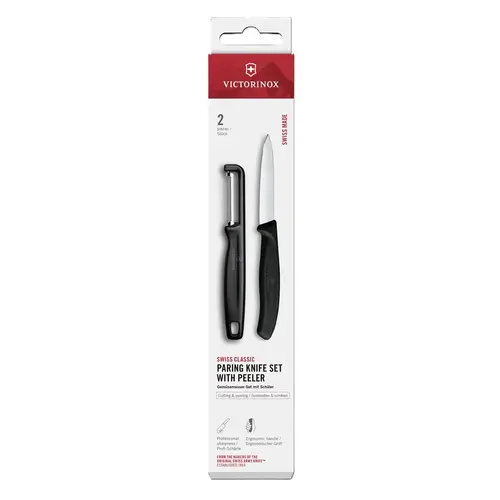 Σετ Victorinox Swiss Classic, μαχαίρι και αποφλοιωτής, μαύρα - 1