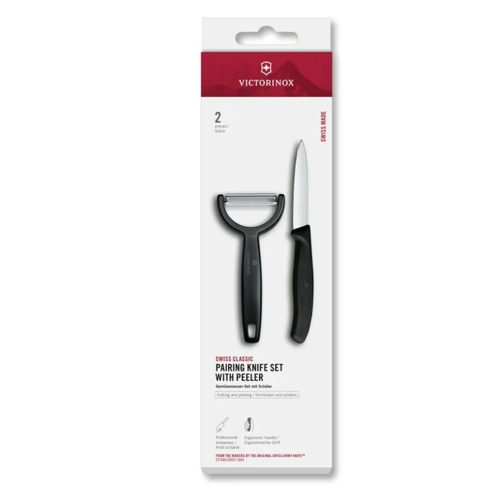 Комплект Victorinox Swiss Classic, нож и Y-белачка, черни