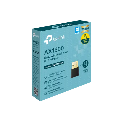 Ασύρματος προσαρμογέας TP-Link Archer TX20U Nano, AX1800, USB, διπλής ζώνης, USB 2.0 - 5