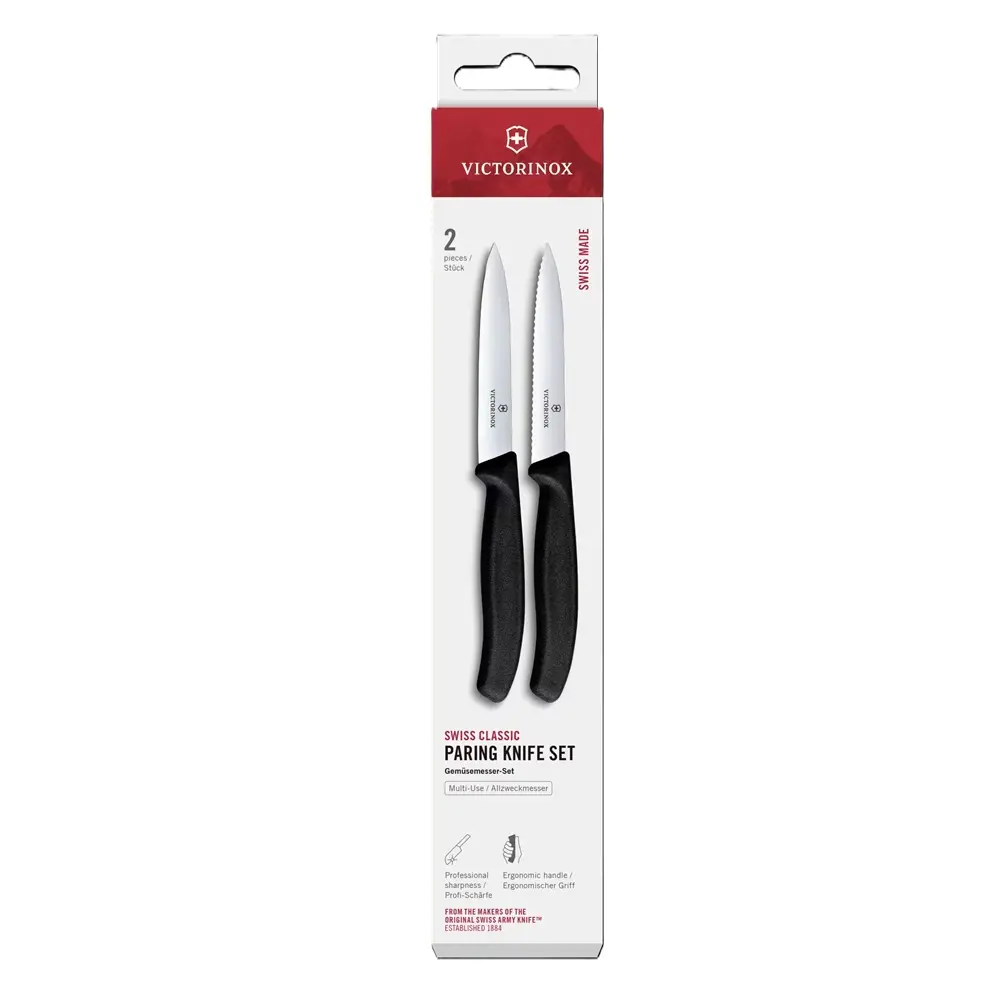 Комплект два ножа за плодове и зеленчуци Victorinox Swiss Classic, 10 см, черни