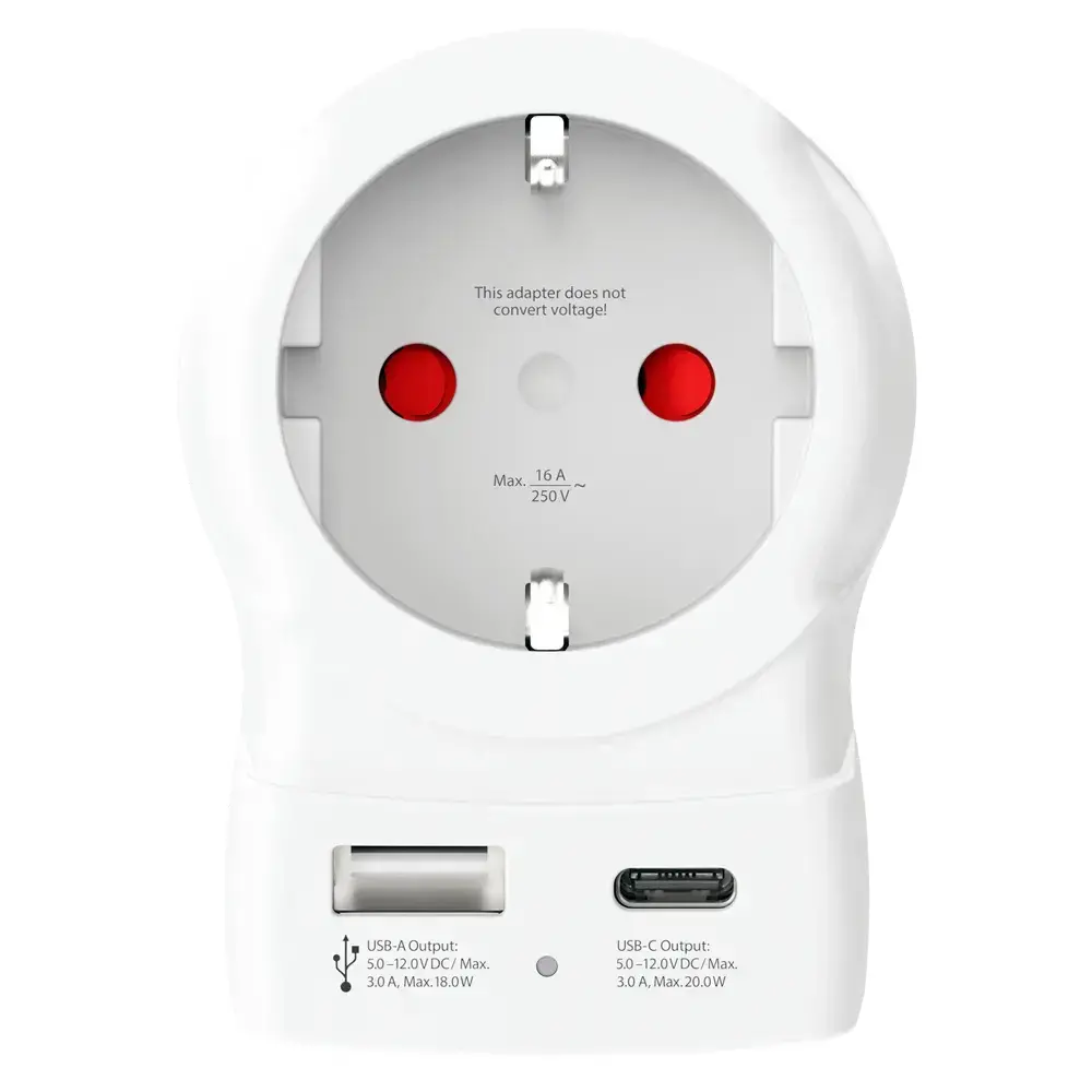 Skross универсален адаптер Europe to UK + 1 x USB A/C порт, 20W 1500283E - image 1
