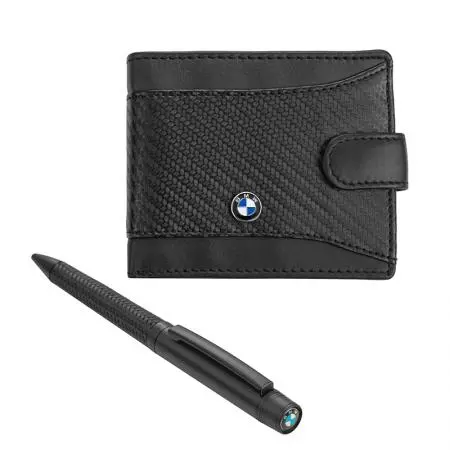 Мъжки комплект химикалка и портфейл Auto Set с логото на BMW