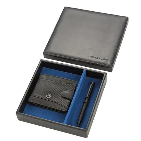 Мъжки комплект химикалка и портфейл Auto Set с логото на Audi - image 1