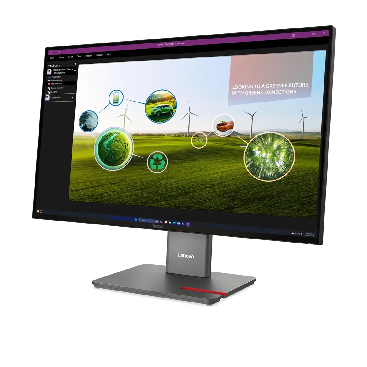 Οθόνη, Lenovo ThinkVision P27q-40 27" IPS, WLED, 2560x1440, 16:9, 4ms, 24Hz - 120Hz, 350 cd/m2, 1500:1, HDMI, DP, 3x USB-A , 1x USB-C, 1x USB-B, Tilt - image 2