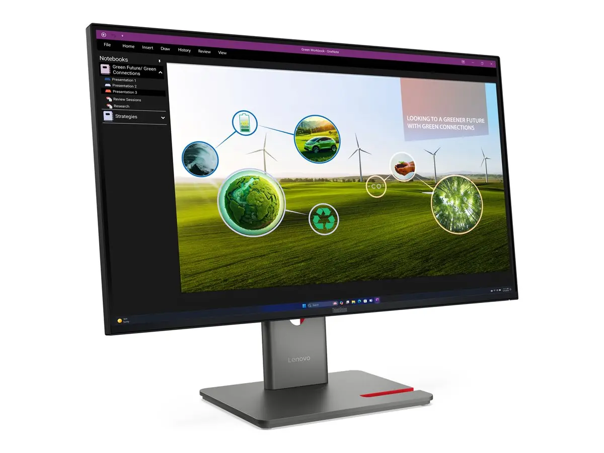 Монитор, Lenovo ThinkVision P27q-40 27" IPS, WLED, 2560x1440, 16:9, 4ms, 24Hz - 120Hz, 350 cd/m2, 1500:1, HDMI, DP, 3x USB-A , 1x USB-C, 1x USB-B, Tilt, Swivel, Pivot, Height Adjust Stand - image 9