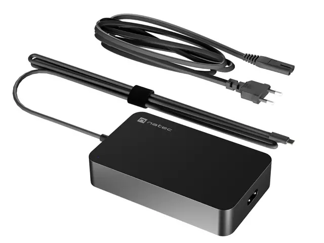 Адаптер, Natec Grayling Laptop Charger, 90W, USB-C for laptops, tablets, phones - image 2