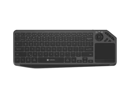 Tastatură, Natec Turbot 2 Keyboard, US, Wireless, BT, 2.4GHz, X-Scissors cu Touchpad pentru Smart TV, Negru-Gri - 1