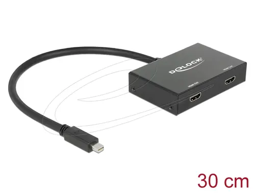 Delock Splitter DisplayPort 1.2 de la Mini DisplayPort tată la 2 x HDMI 4K mamă - 1