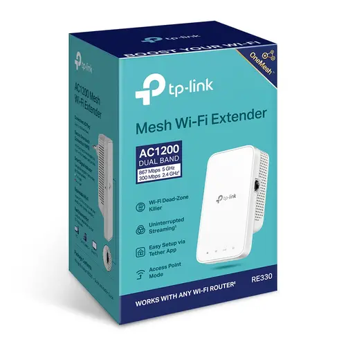 Удължител на обхват TP-LINK RE330, AC1200, двулентов, 1x100Mbit порт, 2 вградени - image 5