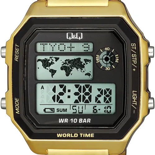 Ανδρικό ψηφιακό ρολόι Q&Q World Time - M196J007Y - 2