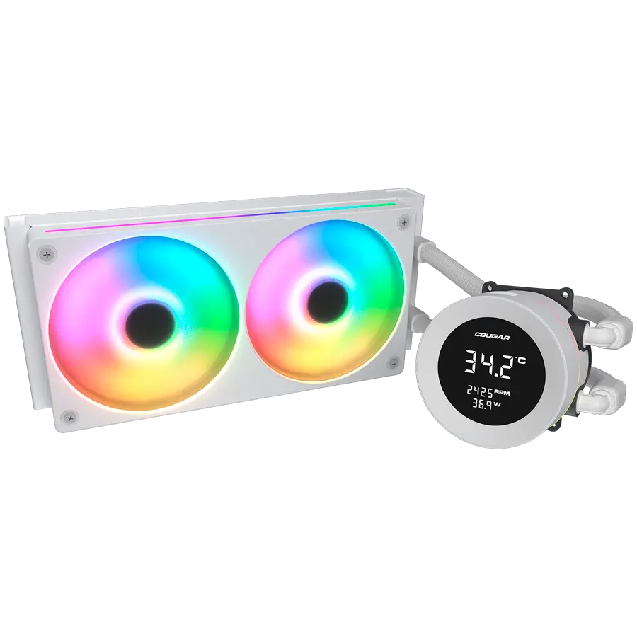 COUGAR Poseidon Vistek ARGB 240 AiO Liquid Watercooling - White - image 1