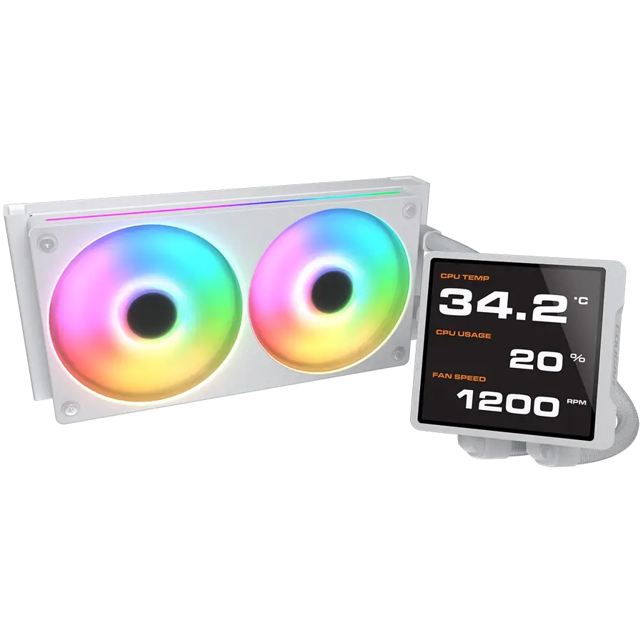 COUGAR Poseidon Vistek Pro ARGB 240 AiO Liquid Watercooling - White - image 1