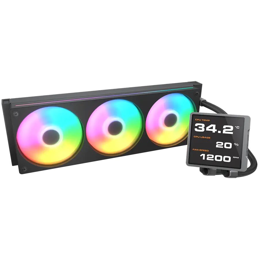 COUGAR Poseidon Vistek Pro ARGB 360 AiO Liquid Watercooling - Black - image 1