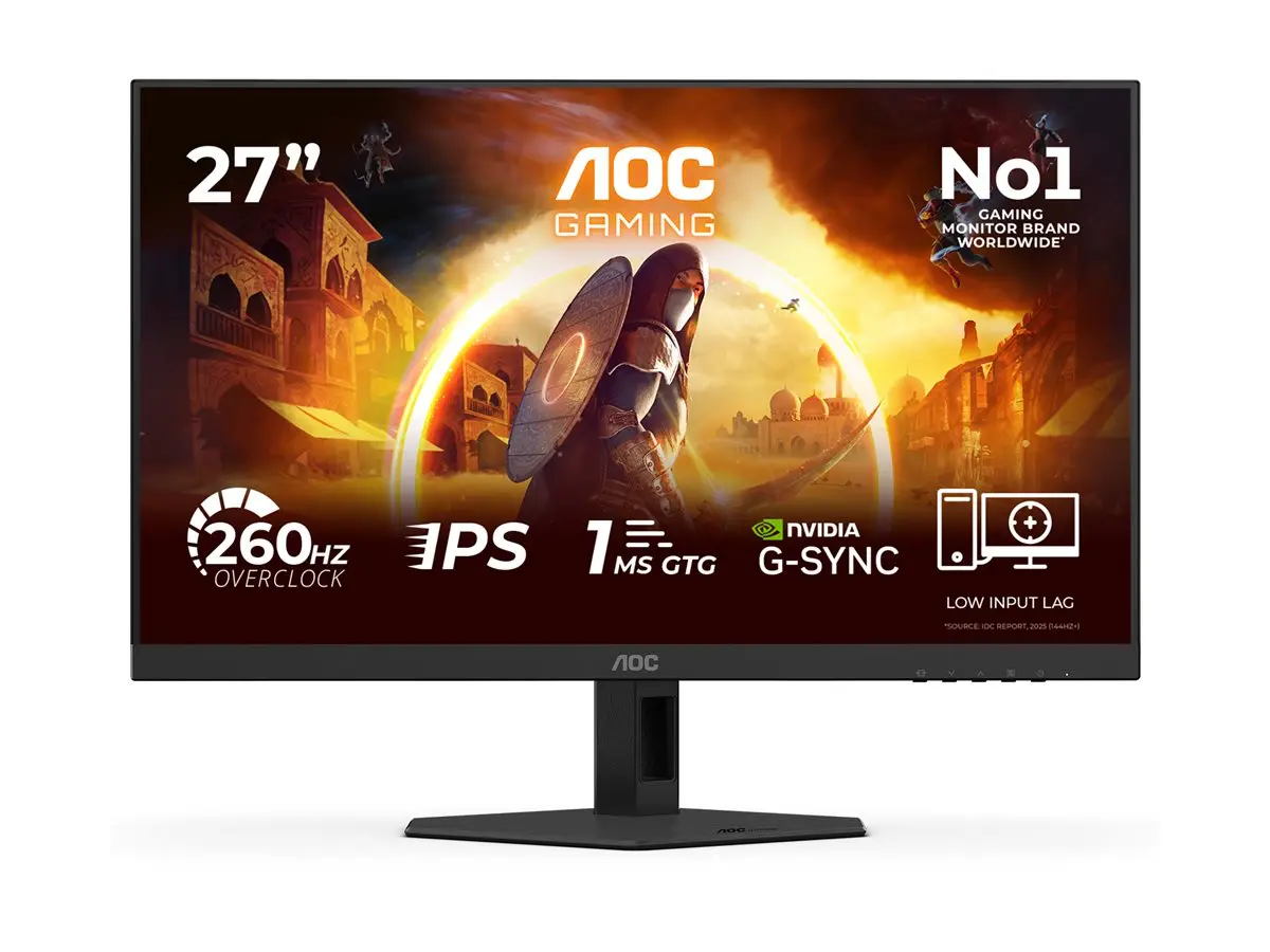 Монитор, AOC 27G4ZRE, 27" Fast IPS WLED, 1920x1080@260Hz (OC, Native 240Hz), 1ms GtG, 0.3ms MPRT, 300cd m/2, 1000:1, Adaptive Sync, FlickerFree, Anti Blue Light, Tilt, 2xHDMI, DP