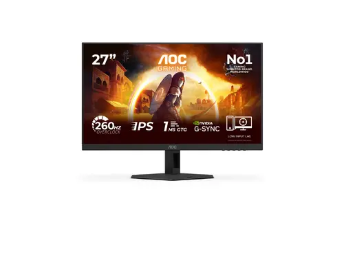 Οθόνη, AOC 27G4ZRE, 27" Fast IPS WLED, 1920x1080@260Hz (OC, Native 240Hz), 1ms GtG, 0.3ms MPRT, 300cd m/2, 1000:1, Adaptive Sync, FlickerFree, φίλτρο - 1