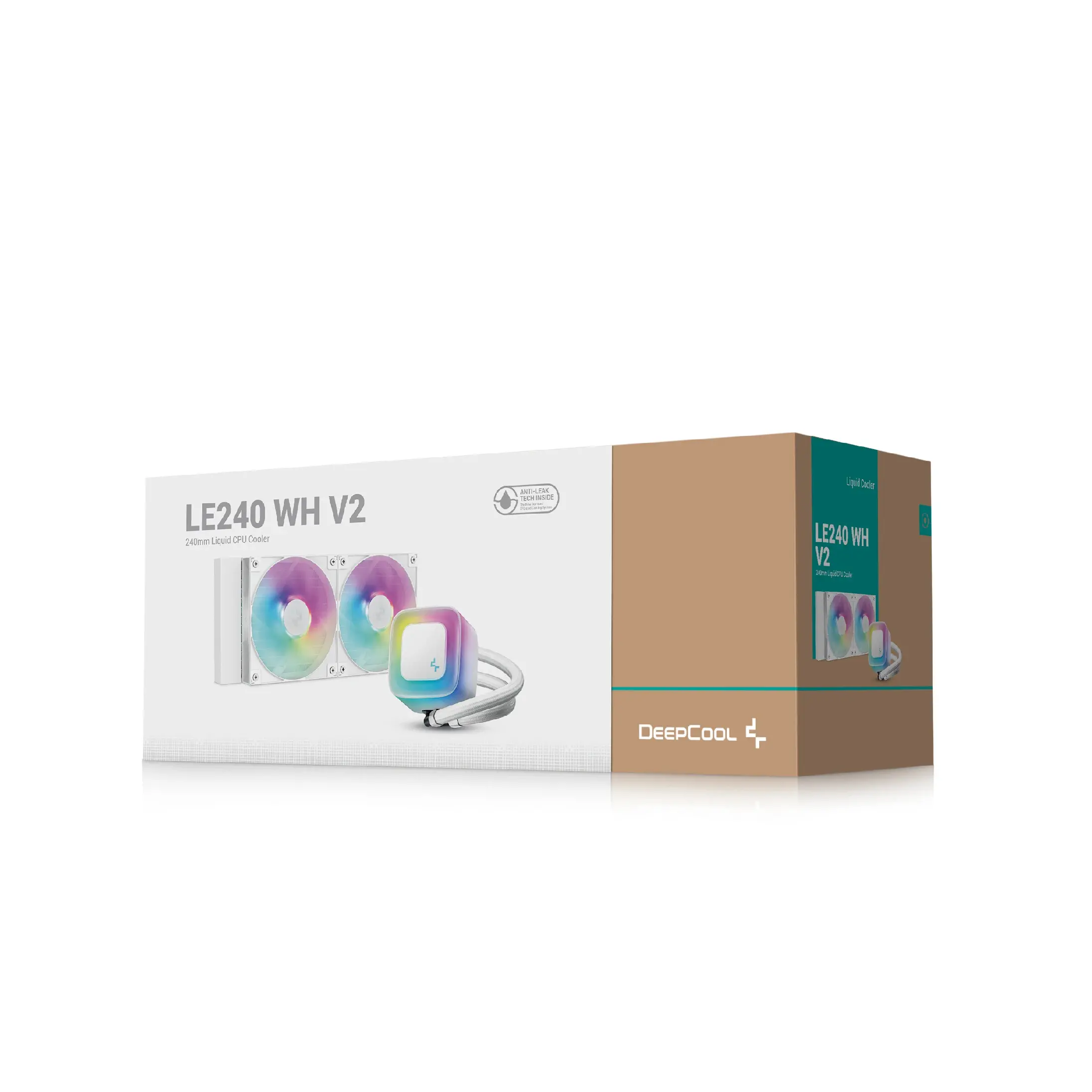 DeepCool водно охлаждане Water Cooling LE240 V2 WH - Addressable RGB - LGA1851/AM5 - image 5
