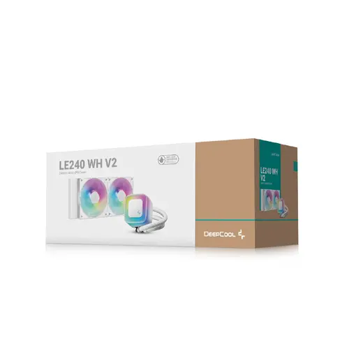 DeepCool водно охлаждане Water Cooling LE240 V2 WH - Addressable RGB - LGA1851/AM5 - image 5