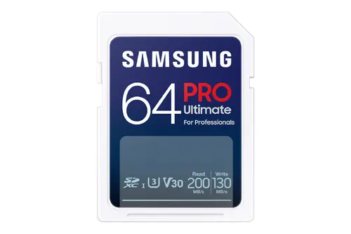 Памет, Samsung 64GB SD Card PRO Ultimate, U3, V30 , Read 200MB/s - Write 130MB/s