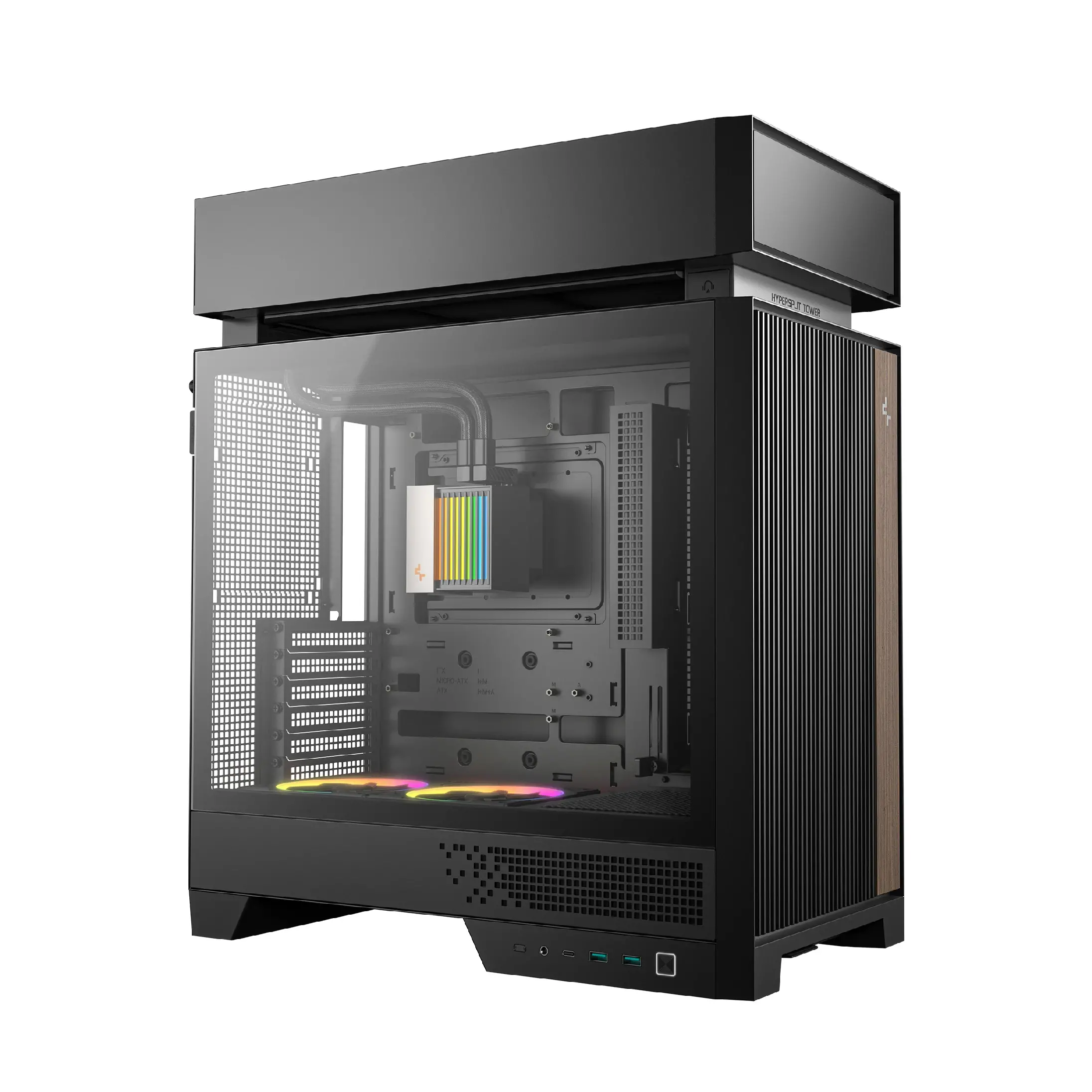 DeepCool кутия Case ATX - CL6600 - Modular Split-Chamber, 360 mm AIO Pre-Installed, 2 ARGB fans - image 1