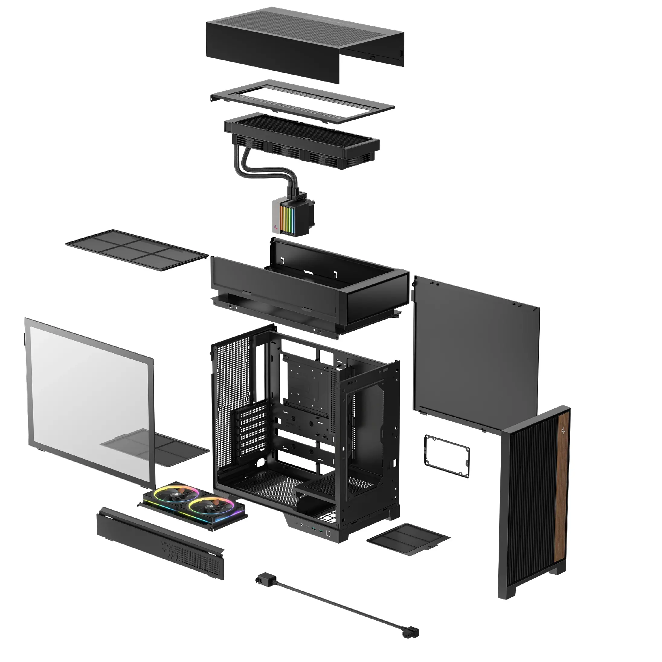 DeepCool кутия Case ATX - CL6600 - Modular Split-Chamber, 360 mm AIO Pre-Installed, 2 ARGB fans - image 11