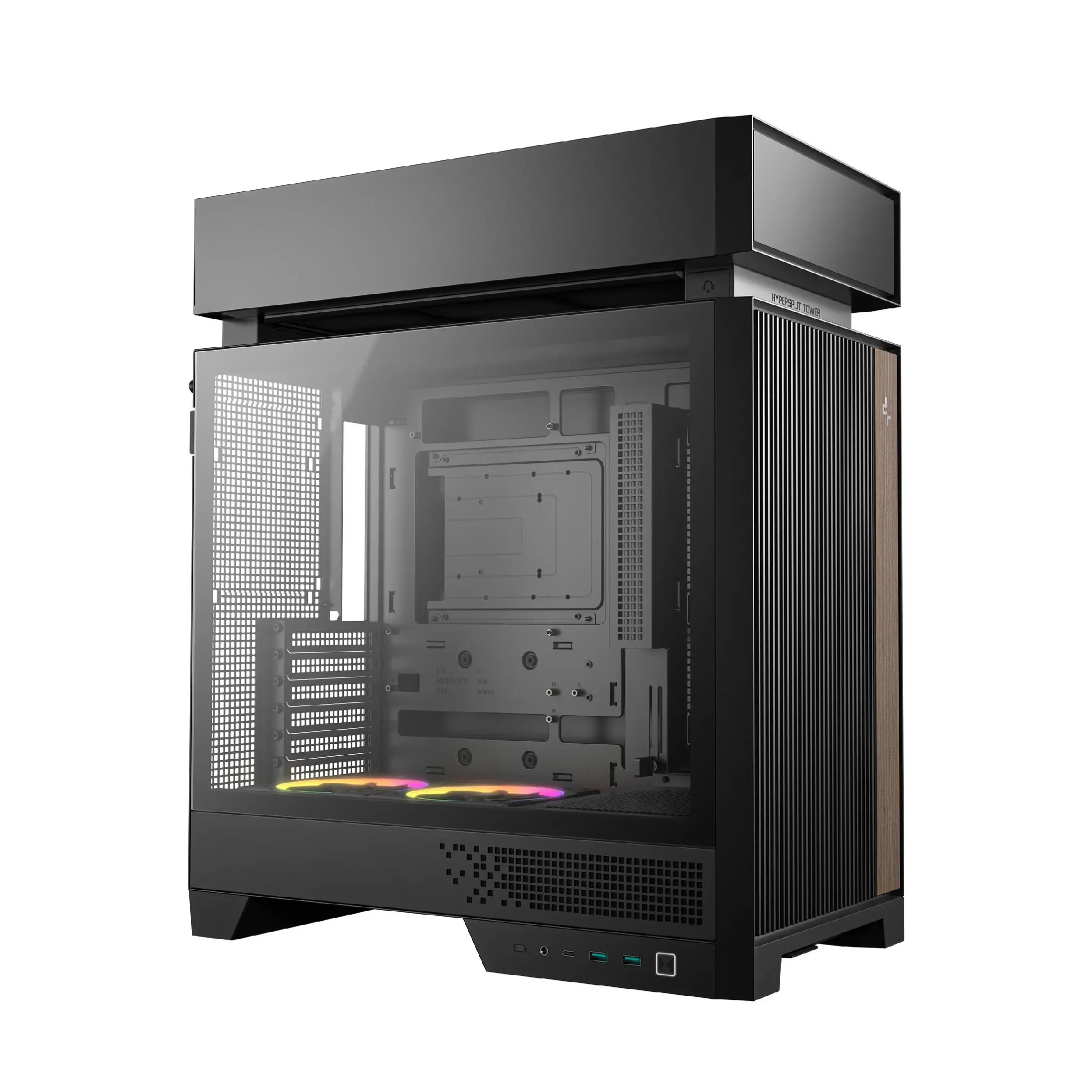DeepCool кутия Case ATX - CL660 - Modular Split-Chamber, 2 ARGB fans - image 1