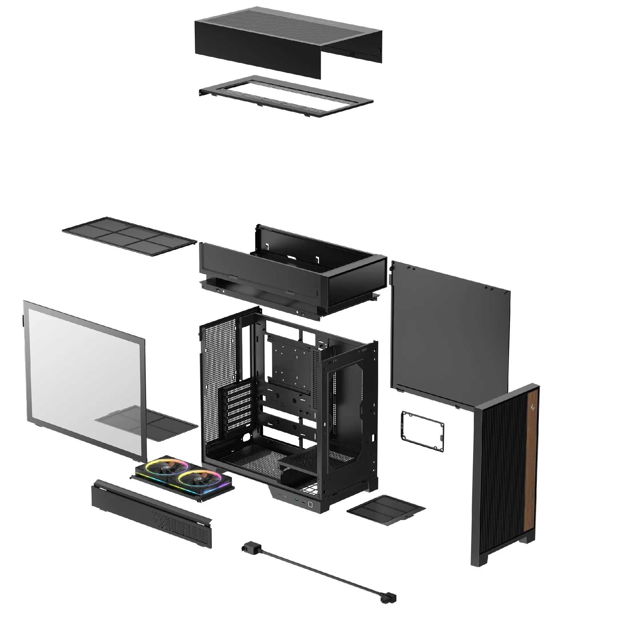 DeepCool кутия Case ATX - CL660 - Modular Split-Chamber, 2 ARGB fans - image 10