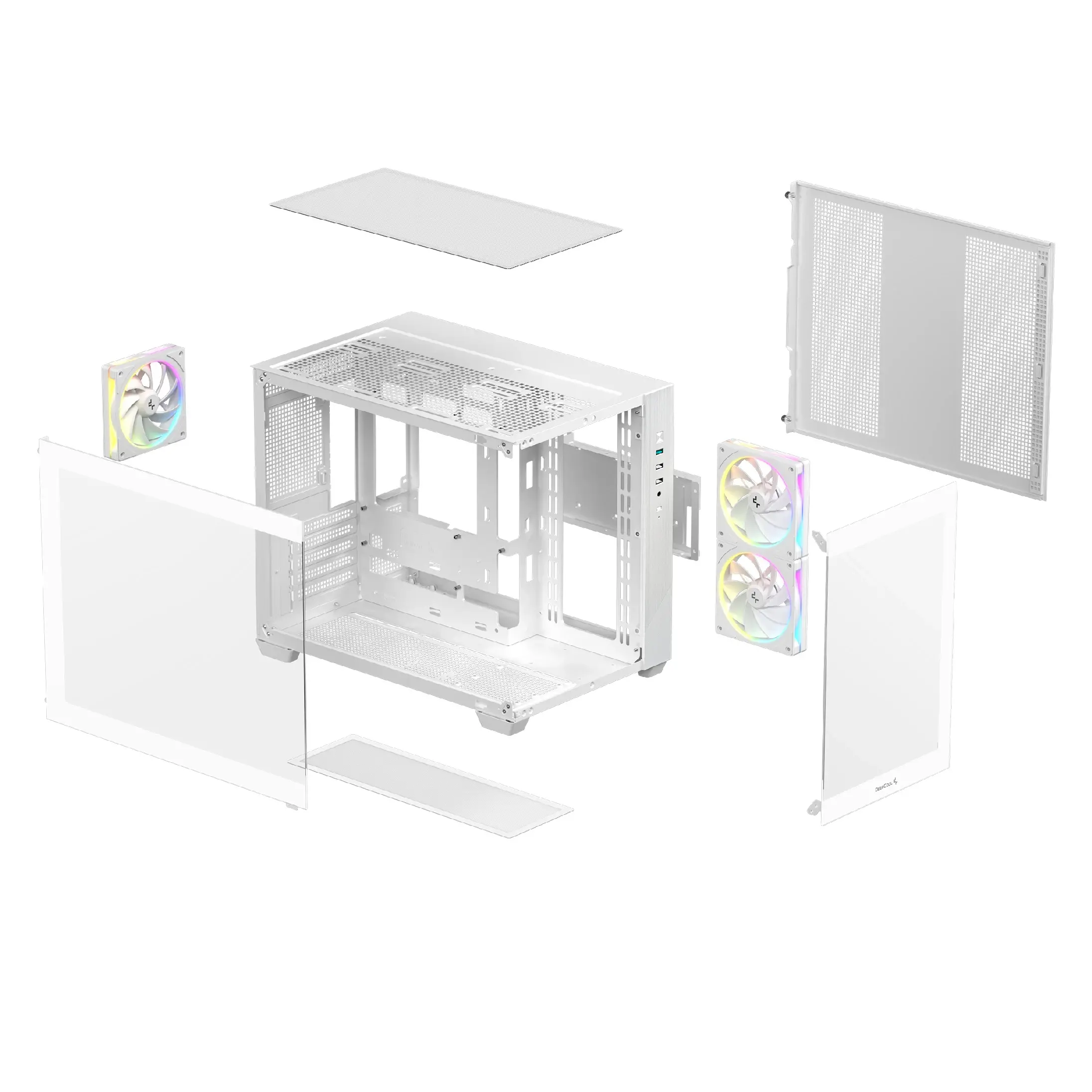 DeepCool кутия Case mATX - CG330 3F WH - 3 ARGB Fans - image 9