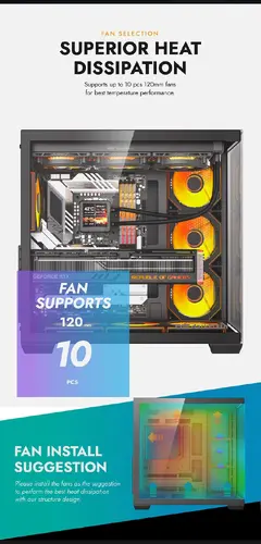 Darkflash кутия Case EATX - C280 Black - 7 ARGB fans - image 9