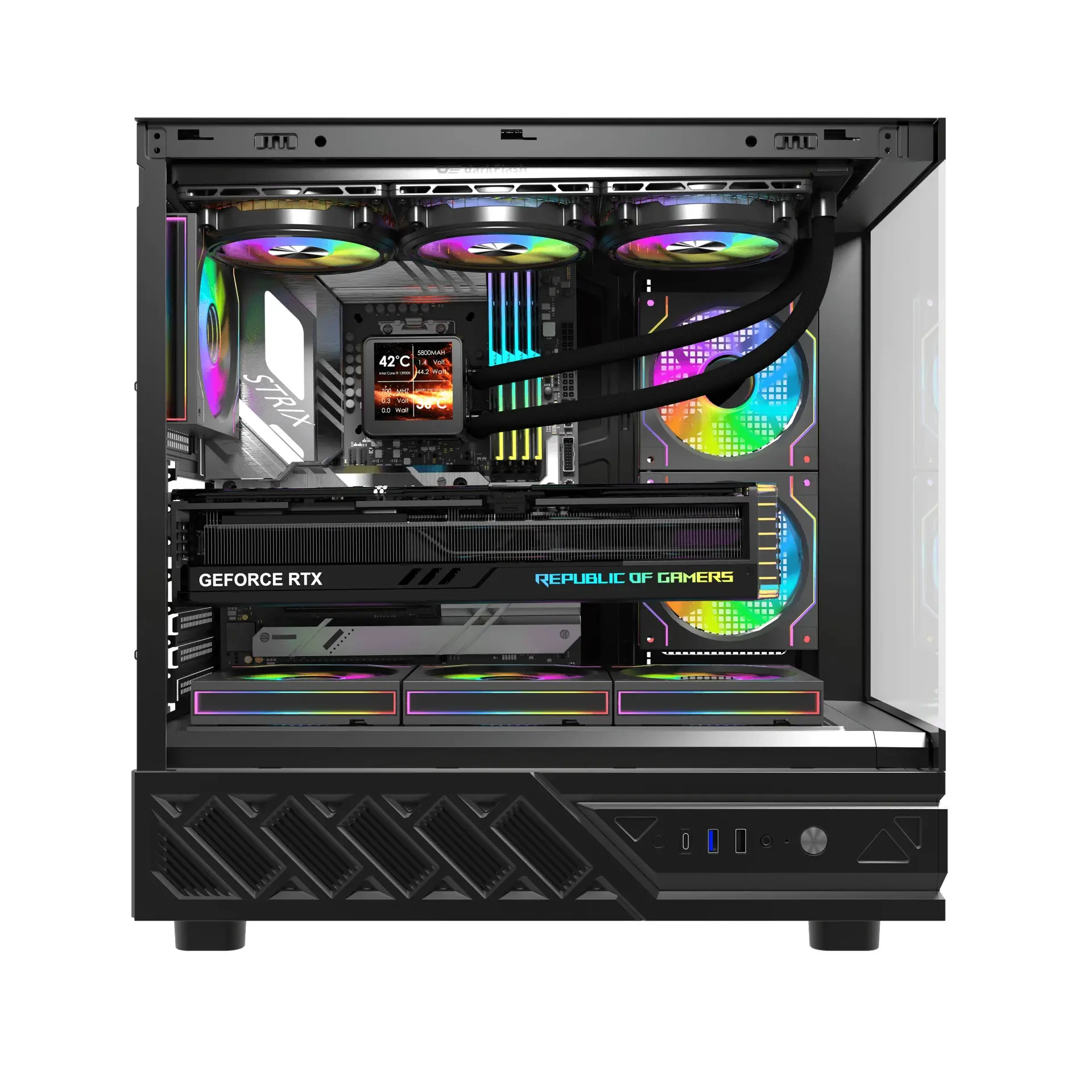 Darkflash кутия Case ATX - DS950 Black - 6 x 120 mm Infinity Mirror A-RGB - image 8