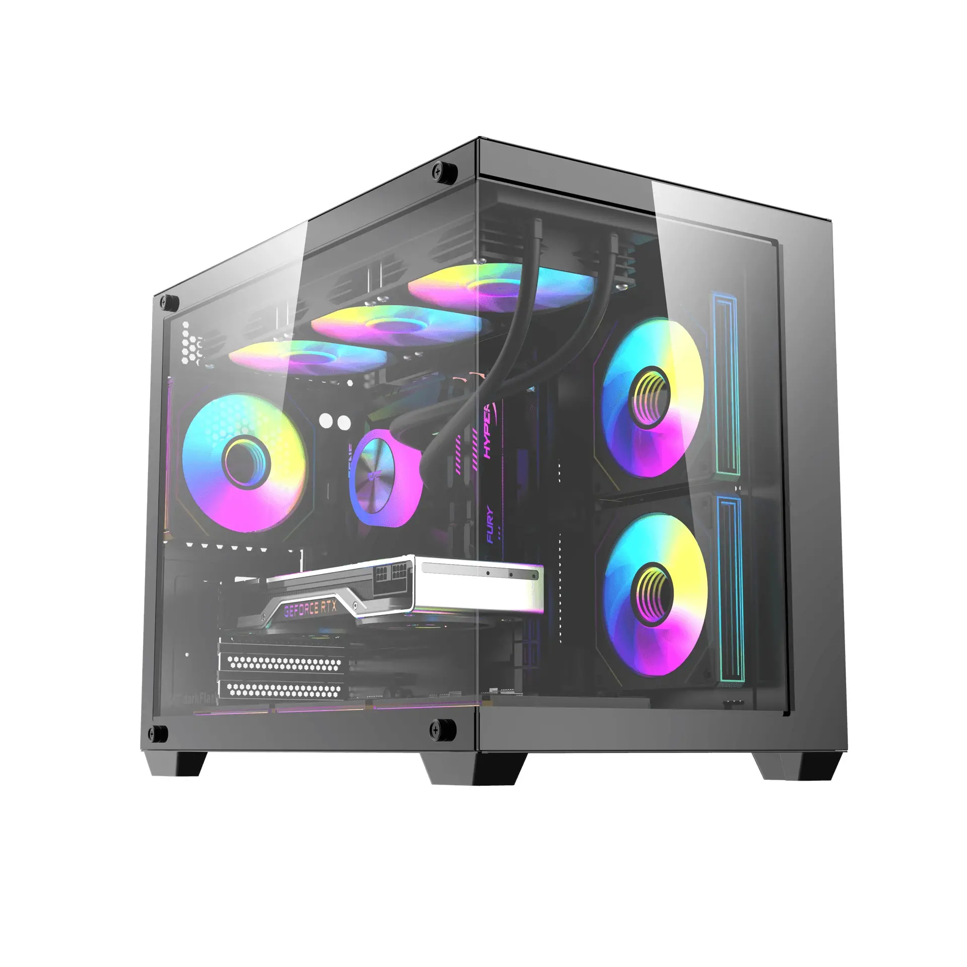 Darkflash carcasă Case mATX - B275 PRO Black - 6 x 120 mm Infinity Mirror A-RGB - image 1